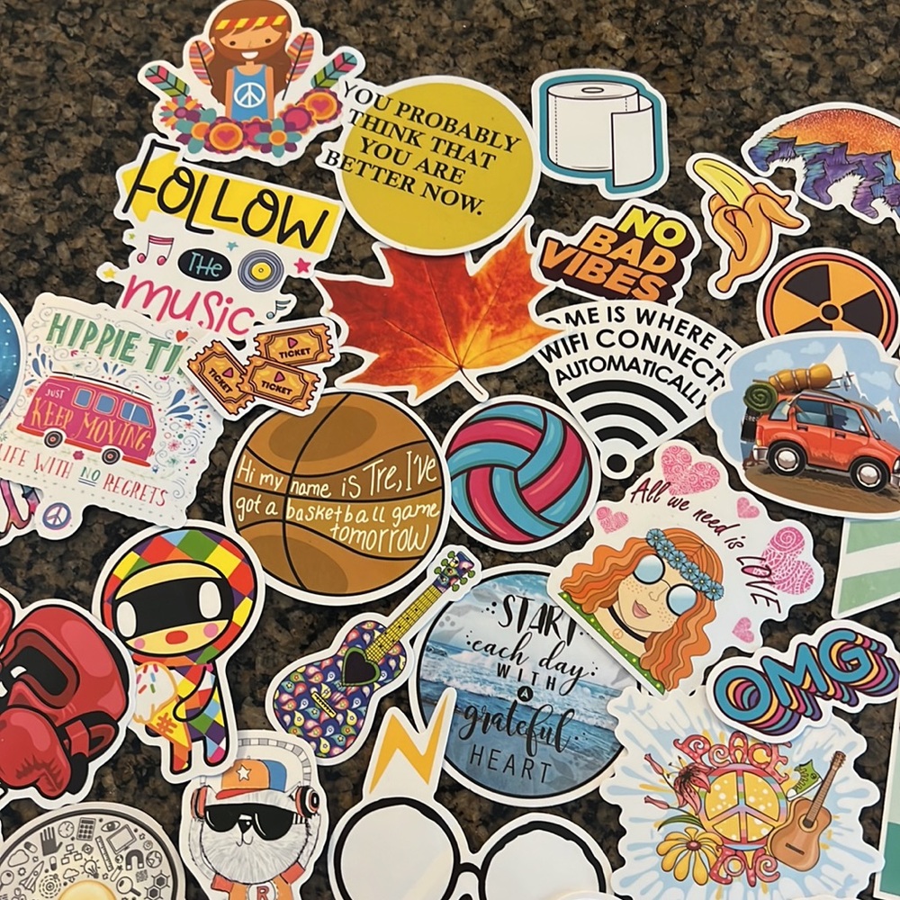 Assorted Stickers / Water Bottle Sticker Bundle (75) - Picture 3 of 8